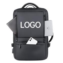 Fashion Expandable Back Pack Travel Rucksack Carry on Laptop Backpacks Bag Suitcase for Men Black Waterproof Bag Polyester BSCI