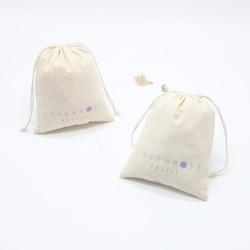 High Quality Organic Cotton Gift Packaging Custom Logo Dust Drawstring Bag Natural Cosmetic Cotton Makeup Pouch