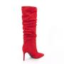 bottes femme Ladies Latest Autumn Winter Knee Boots Pointy Toe Slip On Stylish Long Boots Women Genuine Suede Knee High Boots