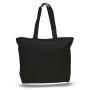 Gelory Japan Style Fashion Promotion Shopping Canvas Bag Women Heavy Canvas Zipper Tote Bag With Long Handles