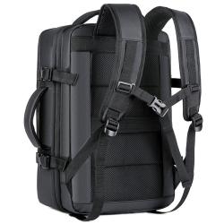 Fashion Expandable Back Pack Travel Rucksack Carry on Laptop Backpacks Bag Suitcase for Men Black Waterproof Bag Polyester BSCI