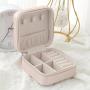 SN045 Custom Logo Printed Small Travel Jewelry Box Popular Gift Leather Ring Earring Necklace Boxes Creative Storage Case
