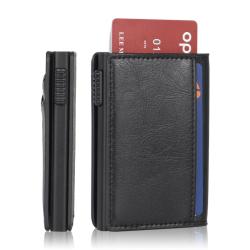 Factory Wholesale Leather Metal Business Card Holder Pop Up Card Holder Aluminum Wallet