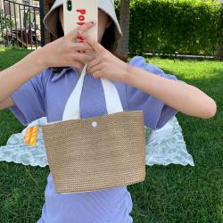 Cute Bag for Women 2024 Summer New Internet Celebrity Handbag Women's Beach Vacation Weaving Straw Woven Bag