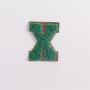 Keymay Custom A-Z 26 Christmas Green Varsity Letter Self Adhesive Patches Embroidery Chenille Patches Custom Christmas Letters