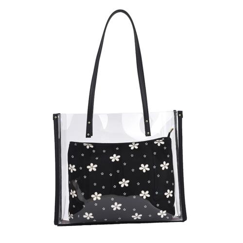 2021 Fashion Summer Beach Tote Bag Girls Shoulder Bags Transparent Clear PVC Handbags and Purse for Women