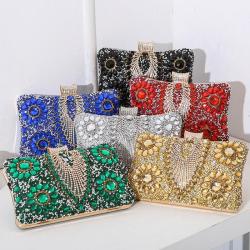 New diamond evening bag banquet dress handbag crossbody small square bag female small clutch bag
