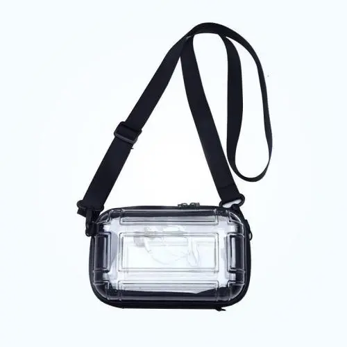 KBW720 Transparent Material Makeup Bag Fashionable Square Crossbody Shoulder Bag Mini Minimalist Portable Storage Bag