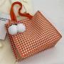 Large Capacity Thousand Bird Lattice Bag Female New Fashion Tote Bag Female Ins Student Canvas Shoulder Bag