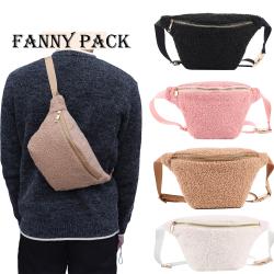 Keymay RTS Stock Men Women Winter Teddy Waist Bag Everywhere Crossbody Belt Bag Fluffy Sherpa Fanny Pack