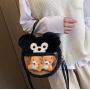 new arrival plush ita bag with clear window transparent Ita bag custom fur animal Ita bag