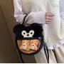 new arrival plush ita bag with clear window transparent Ita bag custom fur animal Ita bag