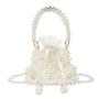Women's new fashionable pearl bow single shoulder crossbody bag