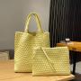 All Hand Woven Tote Women'S Bag 2024 New Fashion Bag Leisure Large Capacity Woven Shoulder Bag Handbag