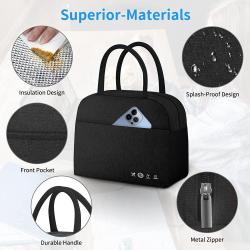 Gelory Reusable Leakproof Thermal Bento Lunch Box Storage Bag Tote Insulated Cooler Lunch Bag For Camping
