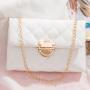 Gelory Fashionable Women Cluth Bags Small Female Flap Shoulder Bags Girls PU Chain Crossbody Purse Bag