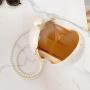 Custom design Acrylic resin Pearl Evening Bag Bowling Lady Elegant Clutch Hand Ball Chain Bag Messenger Shoulder Handbag Bag