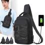 Oem Wholesale New Stylish Hiking Riding Multi Pocket Waterproof Man'S Multifunctional Usb Port Sling Chest Bags