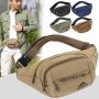 Men Unisex Canvas Waist Bag Cash Pouch Custom Logo Canvas Sports Fanny Pack Bum Bag