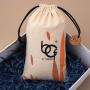 Eco-friendly Muslin Cotton Key Antique Storage Jewelry Bag Custom Logo Printed Drawstring Colico Gift Pouch With Paper Label