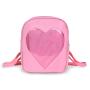 China Factory Custom Fashion PU Leather Clear PVC Window Pin Bag Women Girls Designer Ita Bags School Backpack