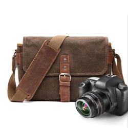Fashion wholesale Retro Oil Wax canvas shoulder bag camera photography crossbody bag for men travel work school chest bag