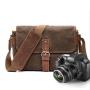 Fashion wholesale Retro Oil Wax canvas shoulder bag camera photography crossbody bag for men travel work school chest bag