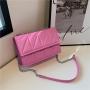 Solid Color Sewing Chain Bag for Women 2022 New Fashion Korean Version Western-style Texture Women's Shoulder Bag