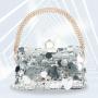 Fashionable rose sequin purses bag ladies handbag party purse wedding shiny evening bag clutches for women pochette femme