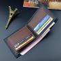 ZR729 Men Short Wallet Card Holder Card Positions Case Open Frosting Purse Retro Money Clip Billfold Dollars PU Open Wallet