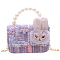 KBW384 New Children Pearl Bag Cartoon Doll Accessories Bag Girls Shoulder Crossbody Bag Fashion Princess Decorative Coin Purse