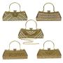 Wholesale Bridal Wedding Elegant Rhinestone Clutch Bag Handbag Banquet Gold Evening Bags For Woman
