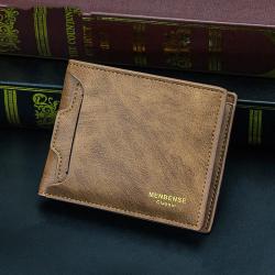 OEW201 ID Credit Card Cases Men Retro PU Leather Wallet Classic Money Clip Zipper Coins Purse Short Wallets For Men