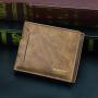 OEW201 ID Credit Card Cases Men Retro PU Leather Wallet Classic Money Clip Zipper Coins Purse Short Wallets For Men