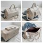 custom logo big bags for women traveling white pu leather hand carry travel sports gym bags bolsos deportivos