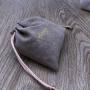 Gold Hot Stamping Logo Khaki Faux Suede Drawstring Pouch