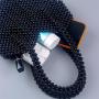 Custom black Heart Beaded acrylic resin bag 2024  Private Label Handmade Women's Dinner Handbag Low MOQ Custom Luxury Pearl Bag