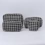 Keymay RTS Girls Cute Small Portable Cosmetic Storage Zipper Fabric Pouch Fall Winter Plaid Makeup Bag Tweed Cosmetic Bag Women