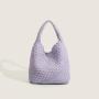New Women'S Braided Bucket Advanced Soft Leather Women'S Single Shoulder Underarm Large Capacity Handbag