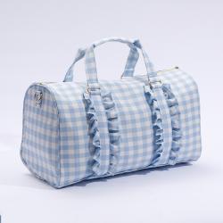 Factory Wholesale Custom Cute Travel Sport Women Ruffle Duffle Kids Pink Purple Duffle Bags Adjustable Strap Travel Duffle Bag