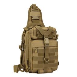 Luya Unisex Single Shoulder Fishing Backpack Outdoor Multi-Functional Chest Bag with Zipper Closure for Fishing Gear and Rods