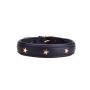 Leather Dog Collar Genuine Plain Leather Alloy Hardware Double D-Ring Decorative Medium Large Dog Collar