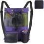 Gelory Nylon Beach Backpack Bag For Women Men Gym Backpack Drawstring Mesh Bag For Sports Dance Travel