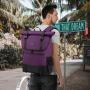 LOVEVOOK Laptop Rucksack Backpack Retro Oxford Laptop Backpack  Waterproof 17 Inch Roll Top Backpack Unisex