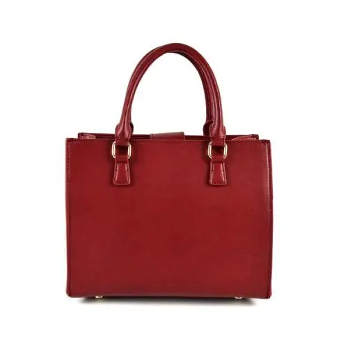 Top Handle Smooth Pu Leather Handbag Large Capacity Custom Tote Handbag Female Bag