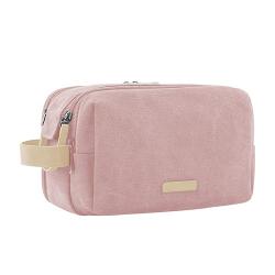 Pink Polyester Makeup Bag Wholesale Custom  Fashion Tropical OEM Fashionable Leaves Women Bulk Transparent Cosmetic Bag