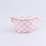 Keymay Manufacturer Custom Crossbody Bag Women Waist Bag Belt Cross Body Chest Sling Bags Checked Printed Cute Nylon Fanny Packs