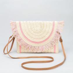 Ethnic Style Casual Cross-body Bags Women Clutch Handbags Countryside Ladies Shoulder PP Straw Woven Designer Tassel Flap Bag