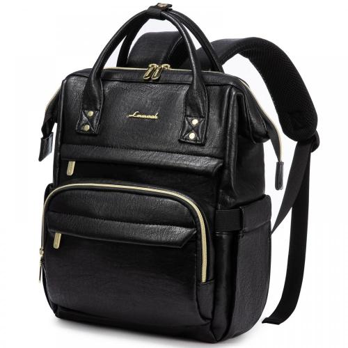 LOVEVOOK 2022 women bags casual 14 inch laptop bags fashion PU leather work travel school custom women's backpacks with USB