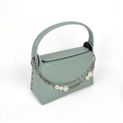 2021 New Arrival Pu Leather Gloss Mini Trendy Lady Handbag Customized Logo Pearl bag